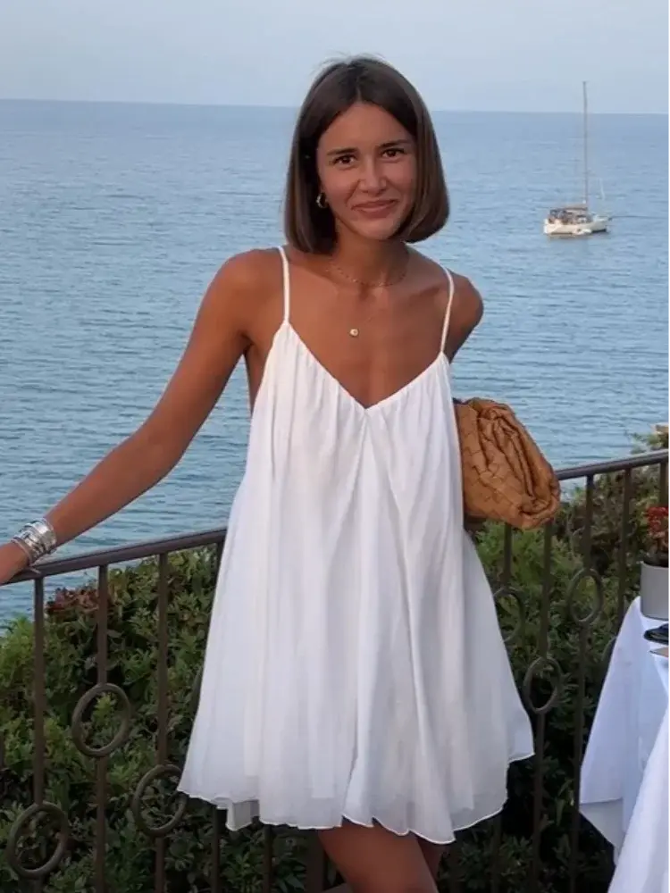 Weißes Sommer Minikleid