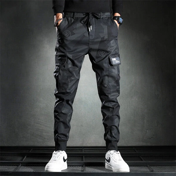 Schwarze Slim-Fit Cargohose