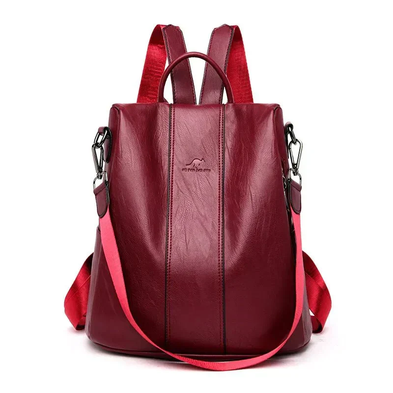 Lederrucksack mit mehreren Fächern