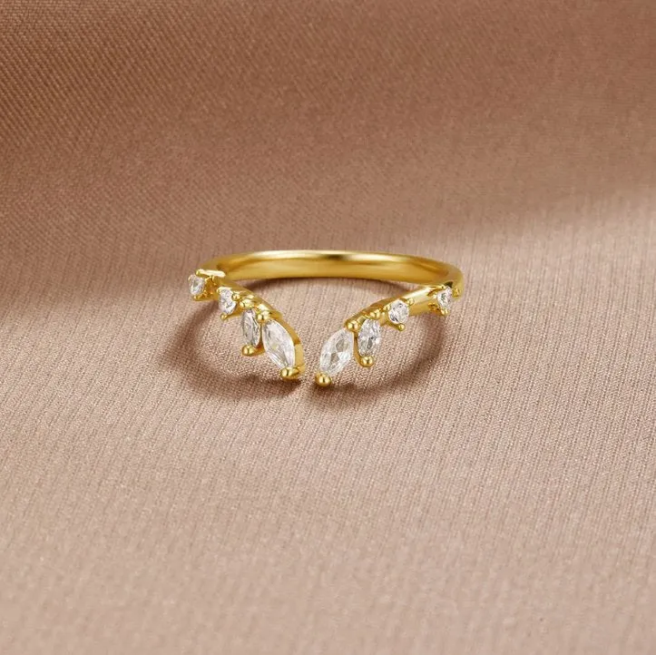 Frieden - Kristall Gold Weinring
