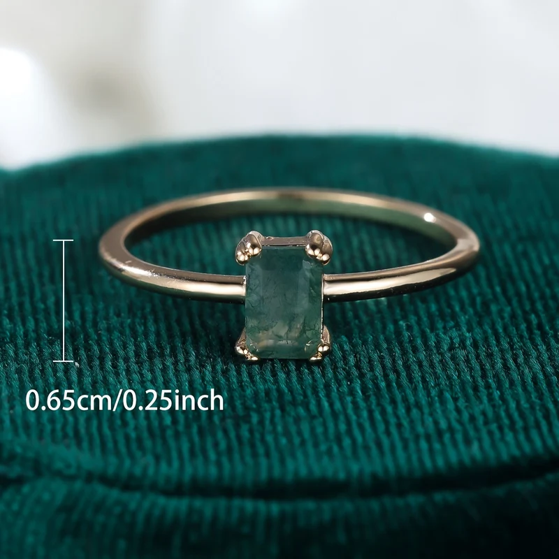 Natürlicher Moosachat Ring