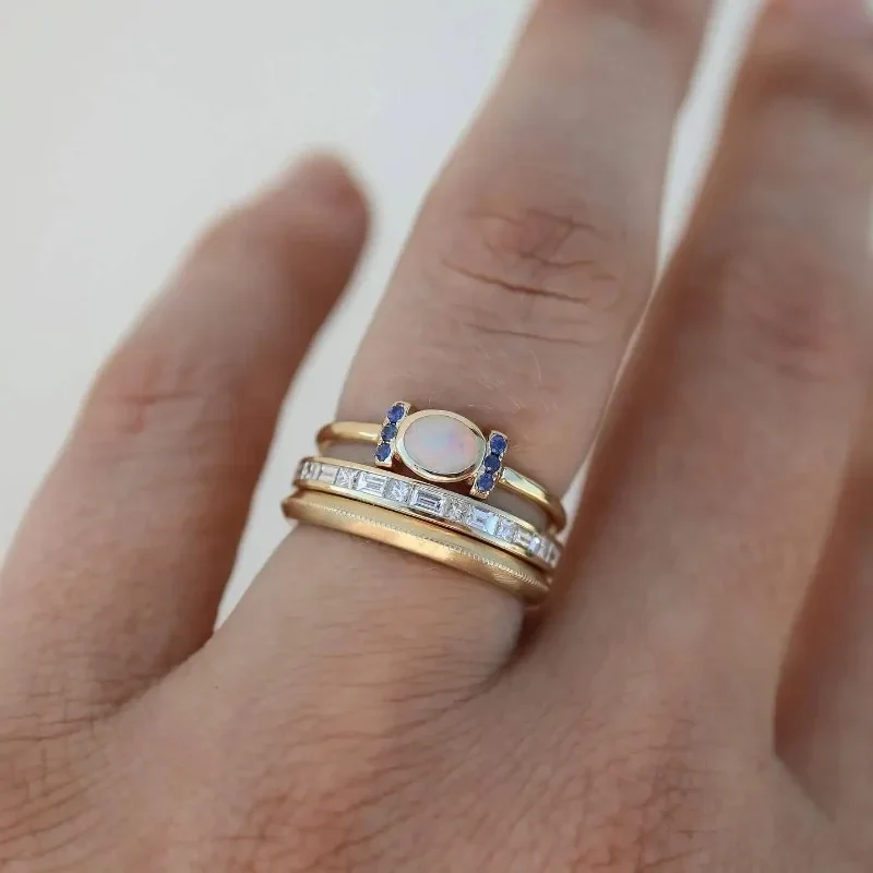 Retro Goldopal Ring Trio