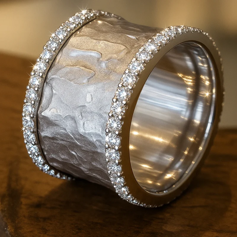 Vintage silberner Zirkonia-Ring
