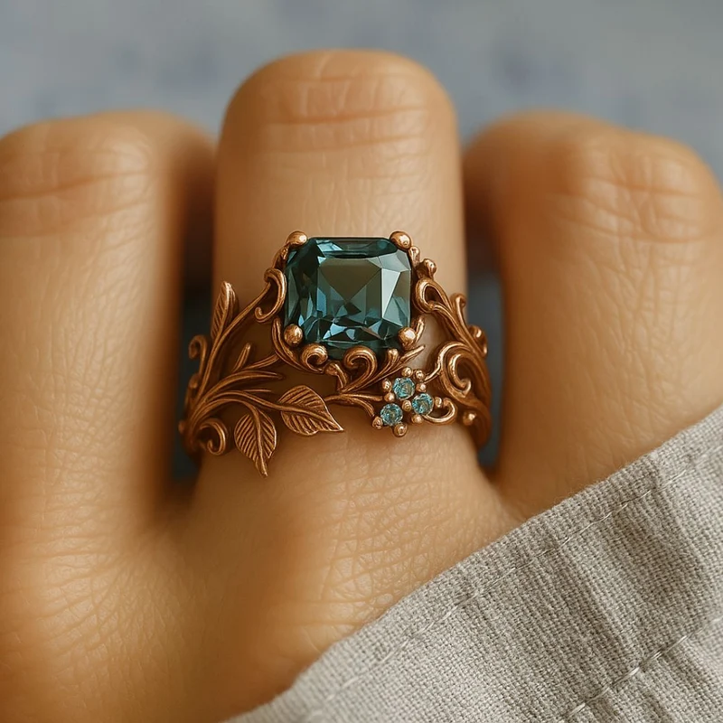Nature Green Crystal Ring