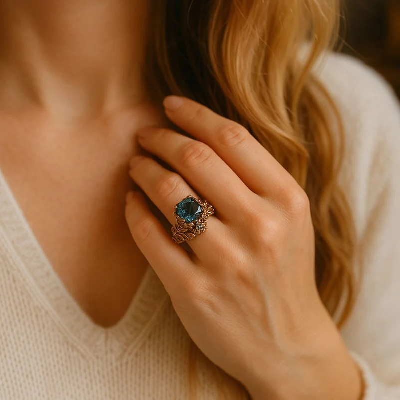 Nature Green Crystal Ring
