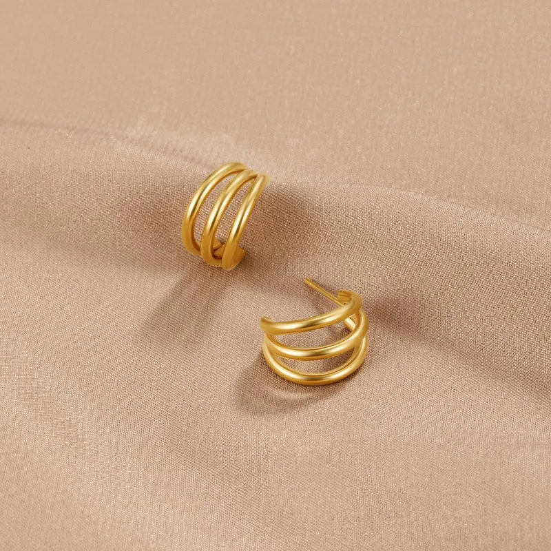 Ana Triple Gold Ohrringe
