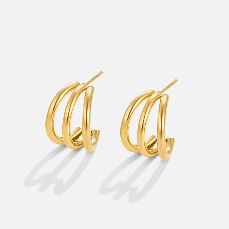 Ana Triple Gold Ohrringe