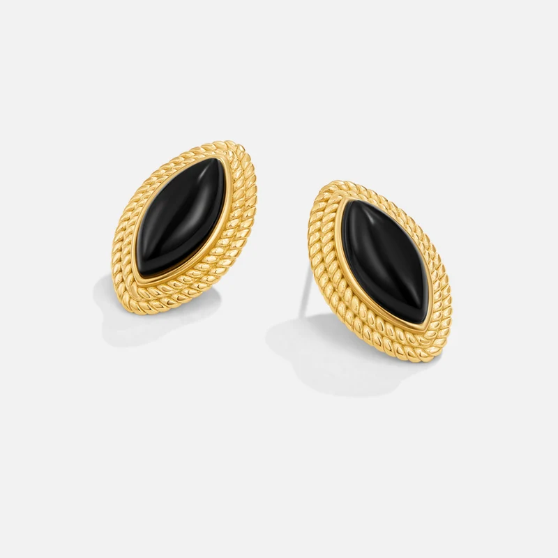 Madison Schwarz & Gold Ohrringe