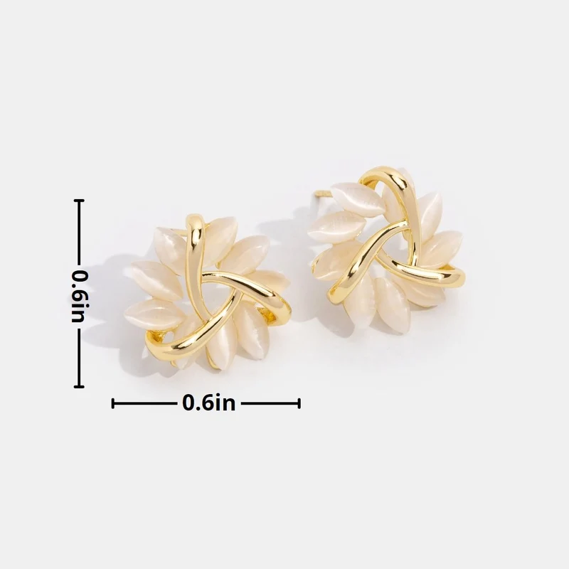 Opal Blüten Gold Ohrringe