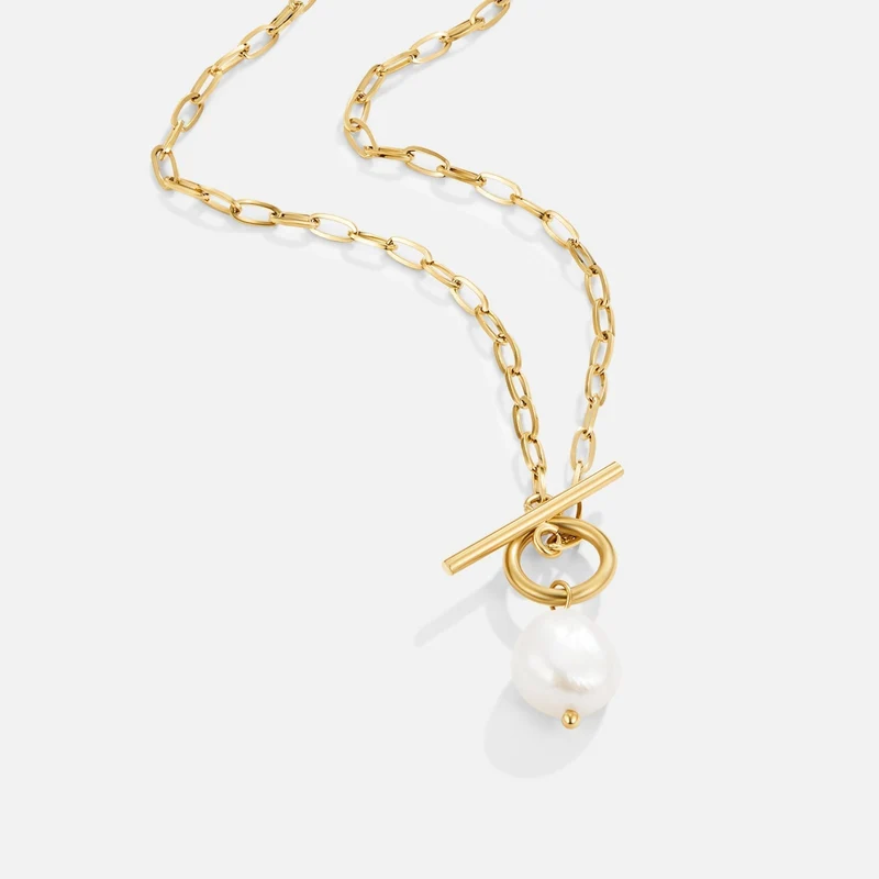 Eva Süßwasserperlen Goldkette