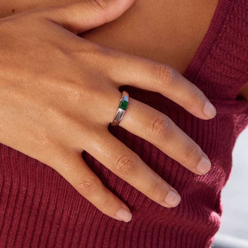 Ember Silber & Smaragd Ring