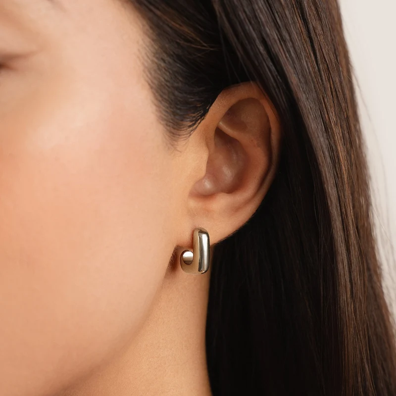 Alice Quadrat Hoop Gold Ohrringe