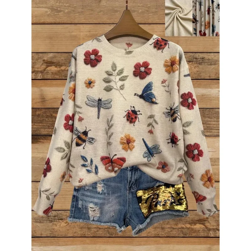 Flor™ - Verspielt Garten Langarmshirt