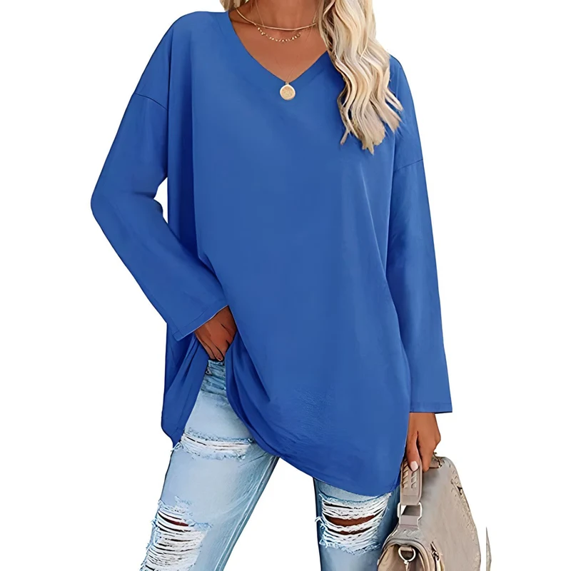 Alicia™ - Lässiger V-Ausschnitt Pullover