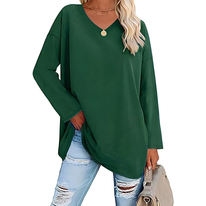 Alicia™ - Lässiger V-Ausschnitt Pullover