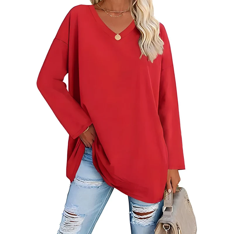 Alicia™ - Lässiger V-Ausschnitt Pullover