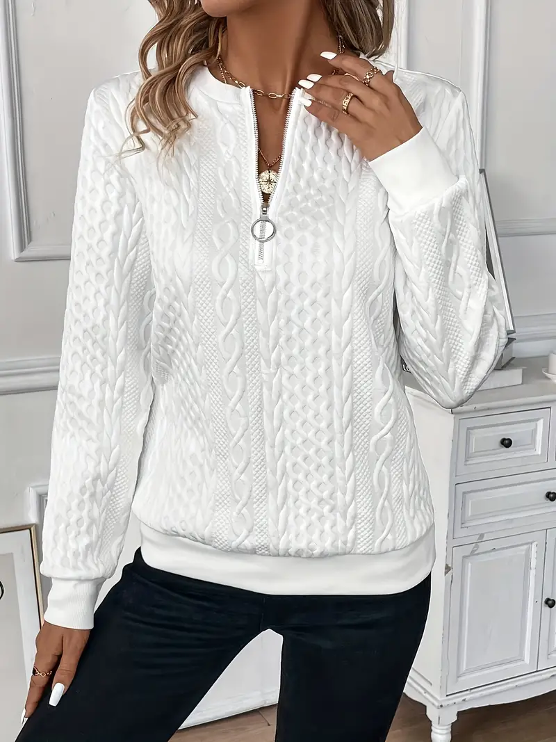 Elysha™ - Texturiertes Quarter-Zip Pullover