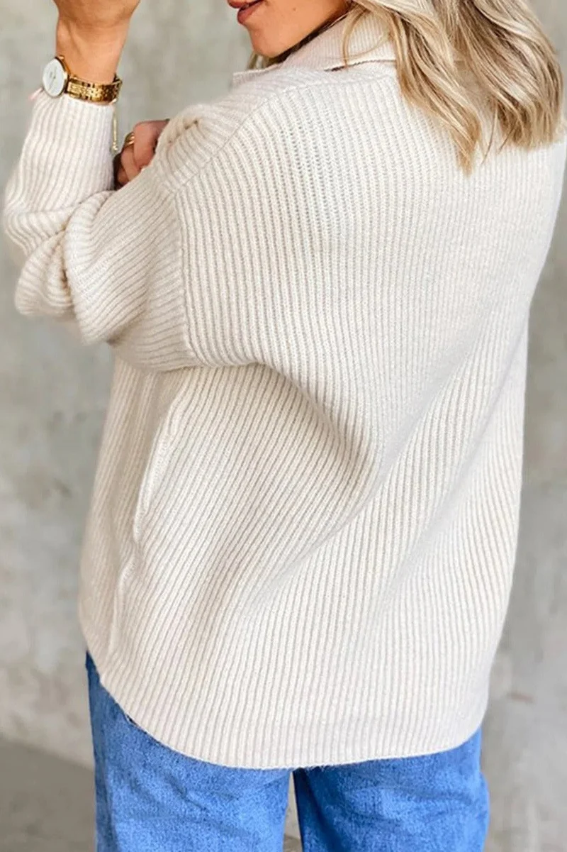 Briana™-Knopf Langarmpullover