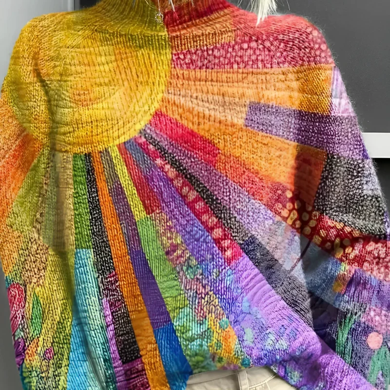 Ada | Farbiger und Lebhafter Rollkragenpullover