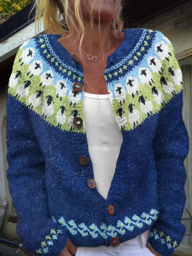 Kaylyn | Vintage Isländische Strickjacke