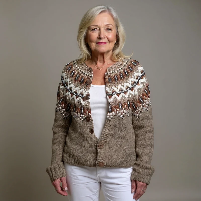 Audrina | Vintage Isländische Strickjacke