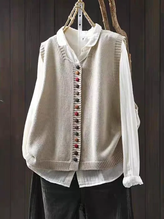 Rosalie | Strickweste mit Knöpfen