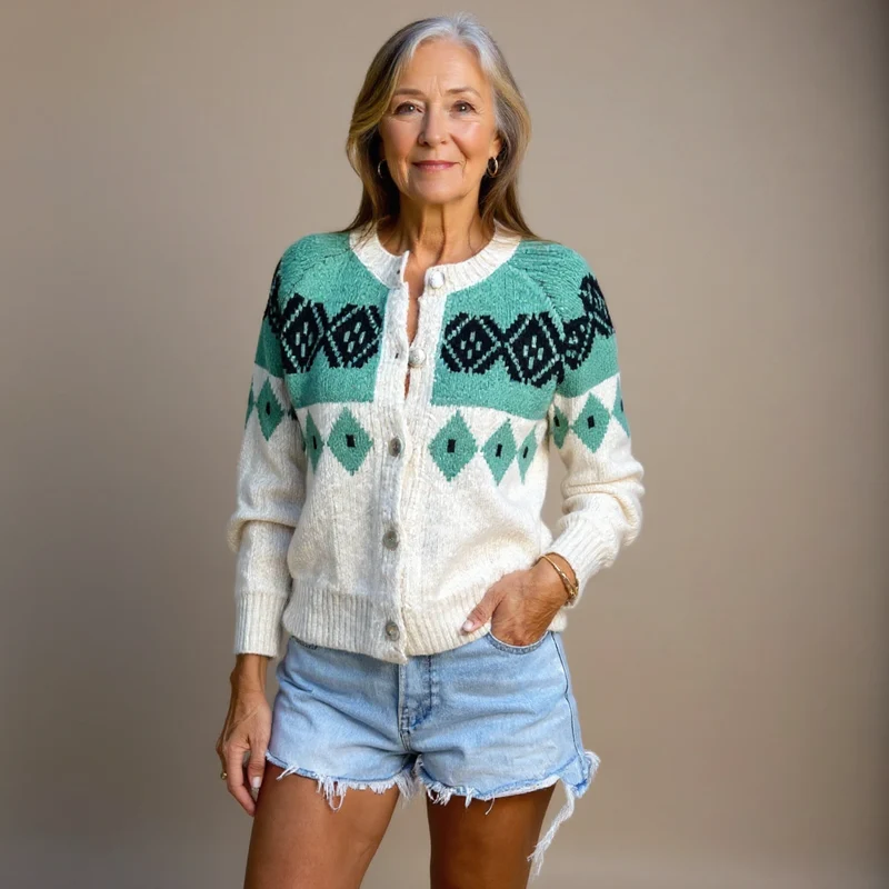Allison | Vintage Isländische Strickjacke