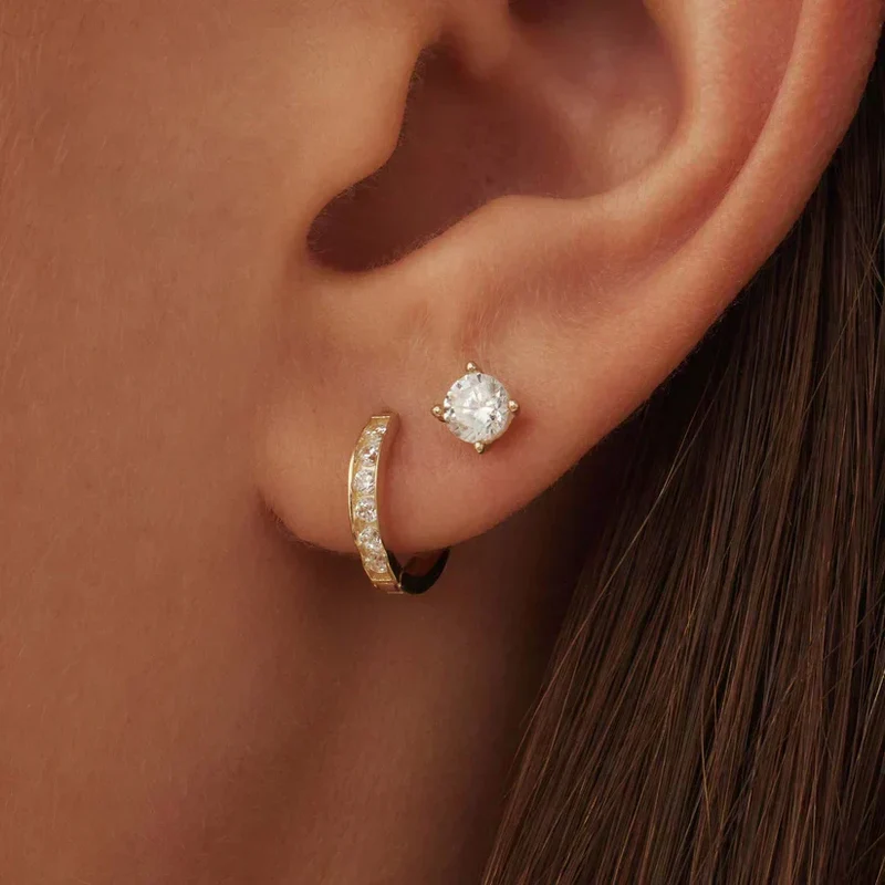 Klarissa® | Brillane Stein-Ohrringe Set Gold