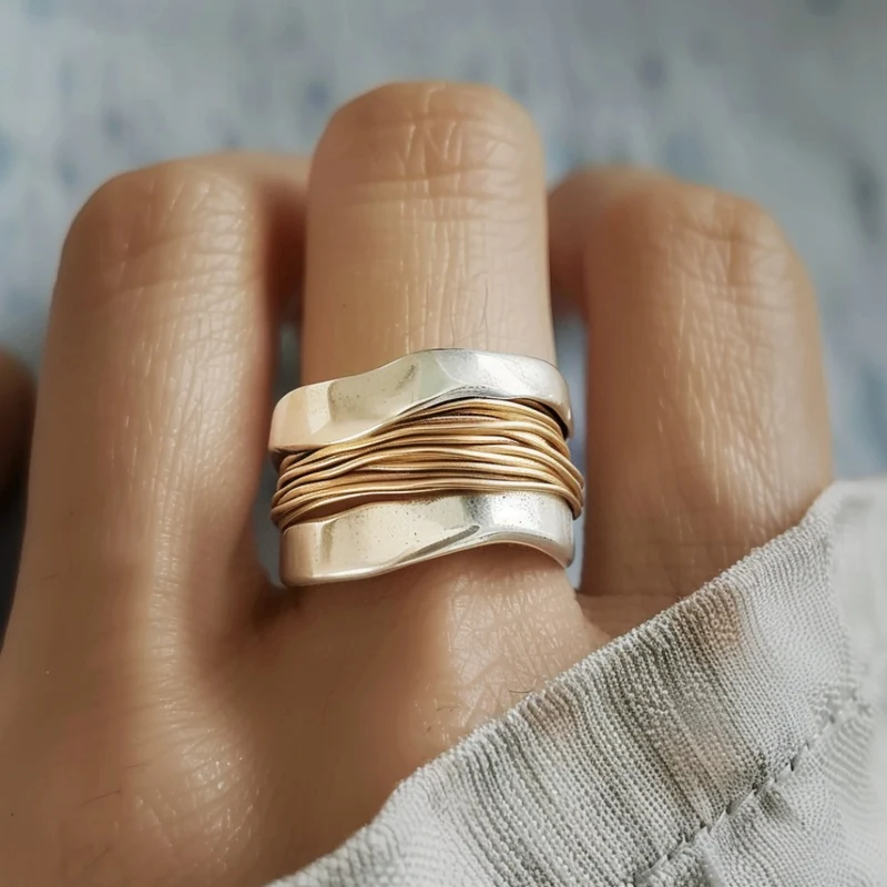 Philine® | Silberner Goldfädenring