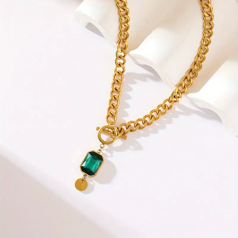 Carlotta® | Collier Pendentif Kette Smaragd Dick Gold