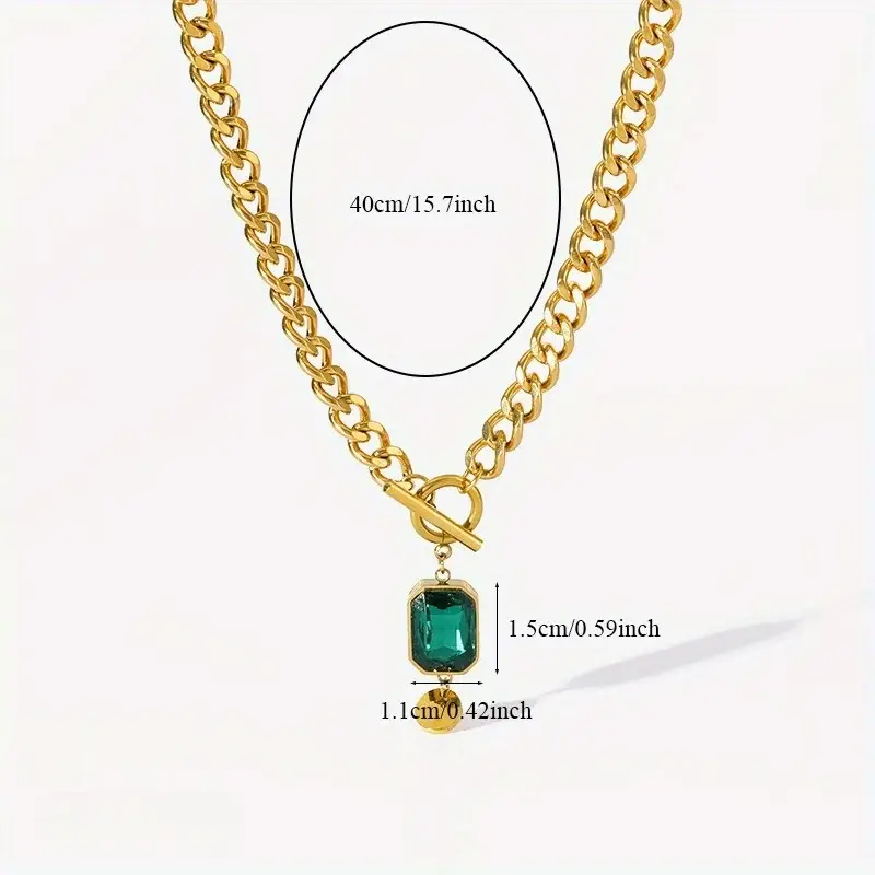 Carlotta® | Collier Pendentif Kette Smaragd Dick Gold