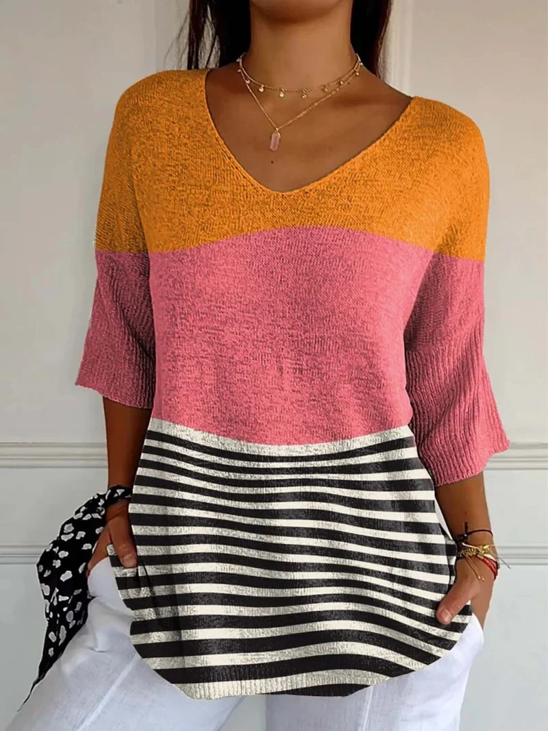 Helene-Marie® | Damen Pullover mit abstraktem Linienmuster