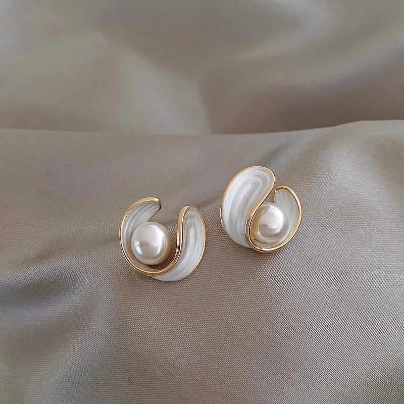 Bianca® | Luxuriöse weiße Opalohrringe mit Perlen in Gold