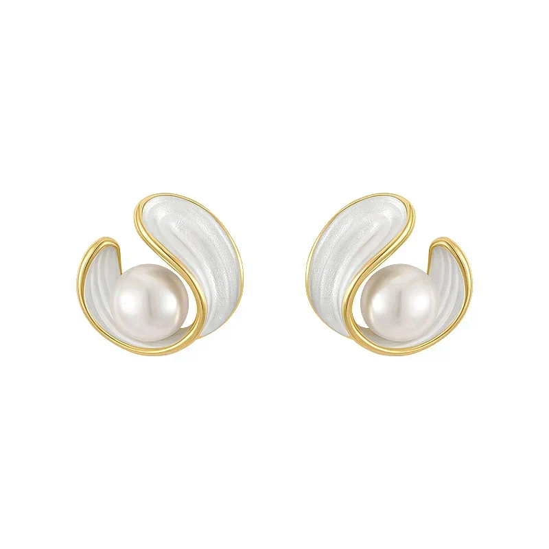 Bianca® | Luxuriöse weiße Opalohrringe mit Perlen in Gold