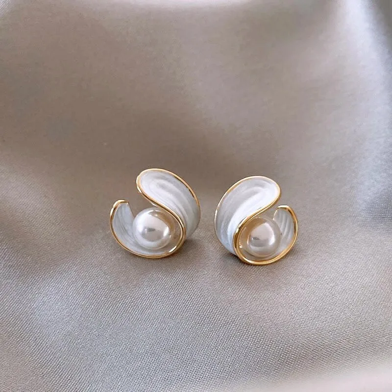 Bianca® | Luxuriöse weiße Opalohrringe mit Perlen in Gold