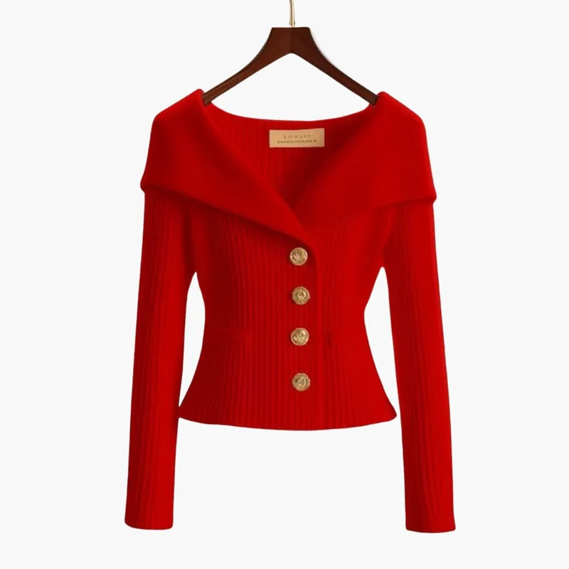 Kenny – Gerippter Knopf-Cardigan