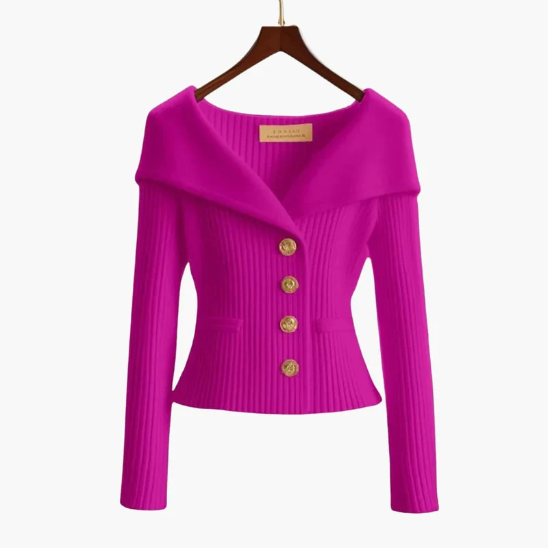Kenny – Gerippter Knopf-Cardigan