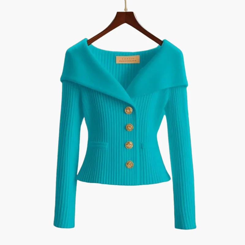 Kenny – Gerippter Knopf-Cardigan