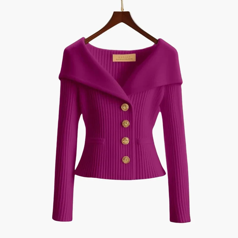 Kenny – Gerippter Knopf-Cardigan
