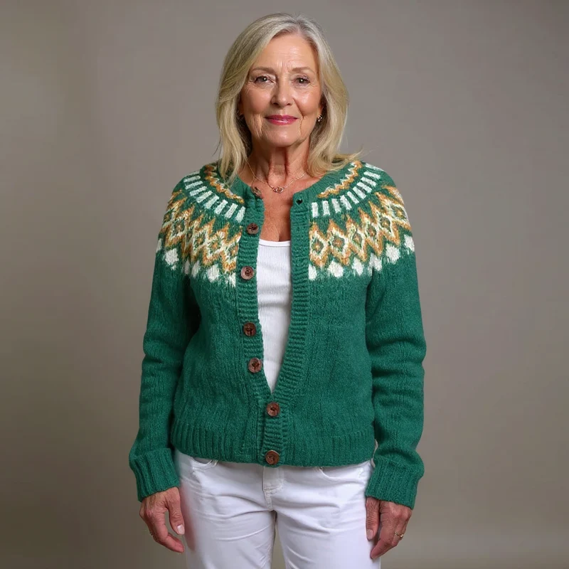 Natalia | Vintage Isländische Strickjacke