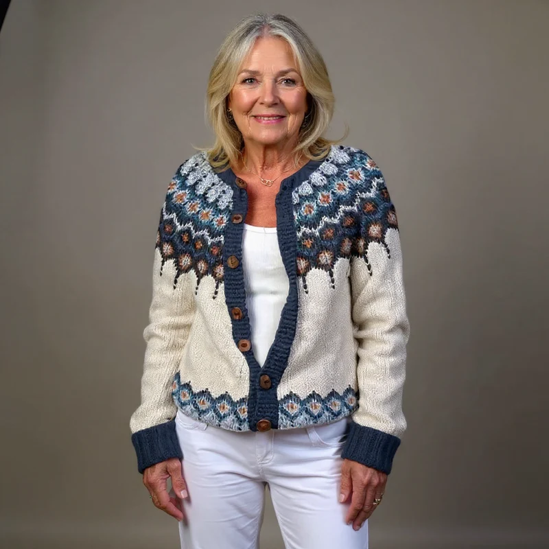 Kylie | Vintage Isländische Strickjacke
