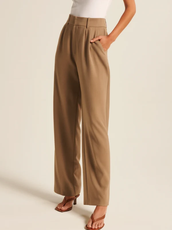 Damen Hochtaillierte Hose mit Weitem Bein – Stylische Freizeithose für jeden Anlass
