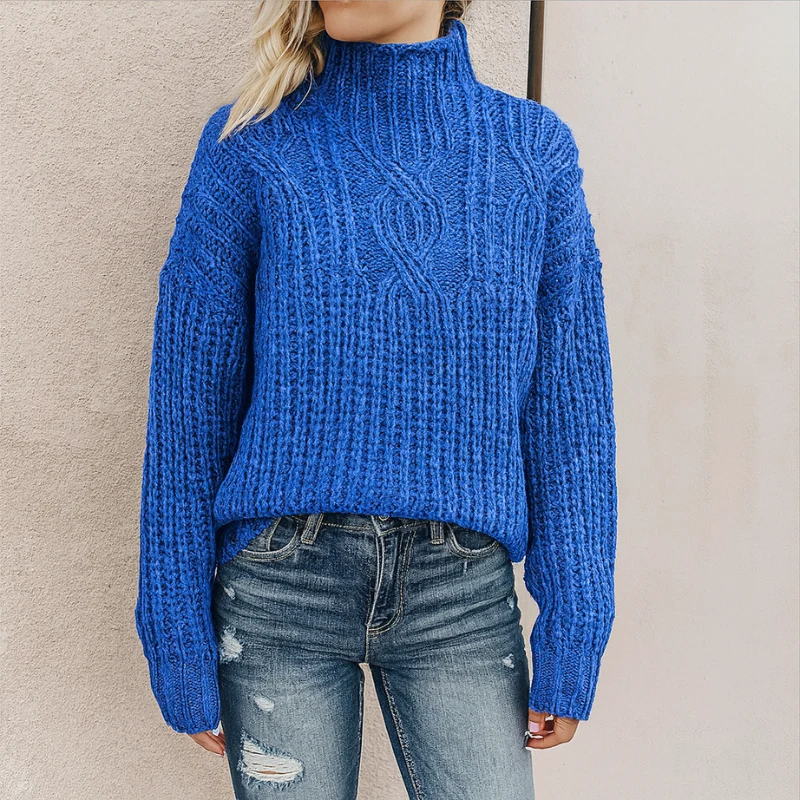 Elegantes Damen Rollkragen-Sweatshirt – warmer, zeitloser Pullover für jeden Anlass