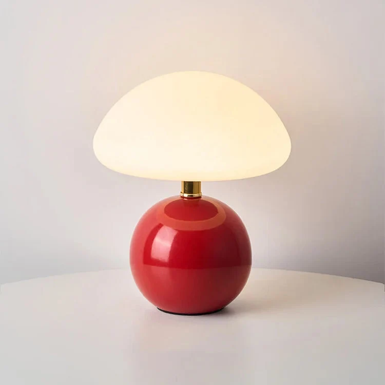 Französische Creme Tischlampe mit LED-Beleuchtung – Einstellbare Farben, Keramik, Durchmesser 20 cm, Höhe 22 cm