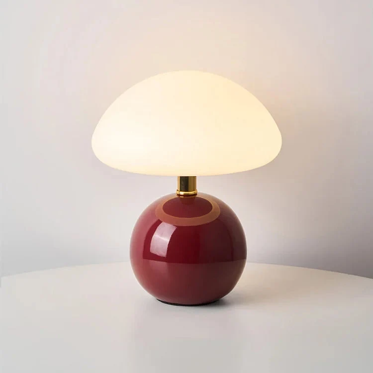 Französische Creme Tischlampe mit LED-Beleuchtung – Einstellbare Farben, Keramik, Durchmesser 20 cm, Höhe 22 cm
