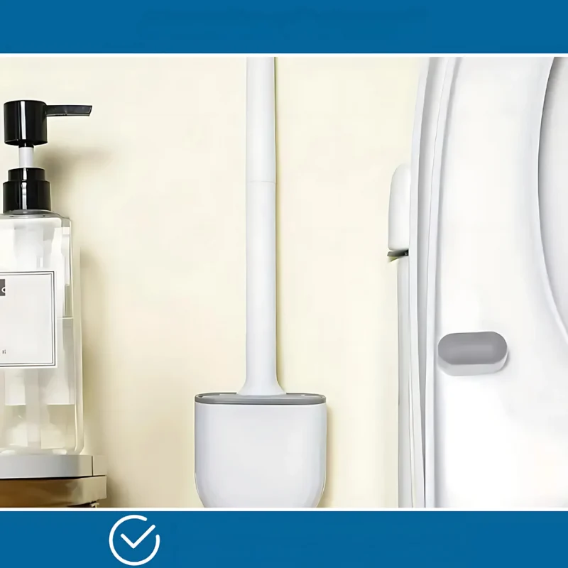 Silikon-Toilettenbürste mit Wandhalterung – Hygienische Toilettenbürste für müheloses Reinigen und schnelles Trocknen