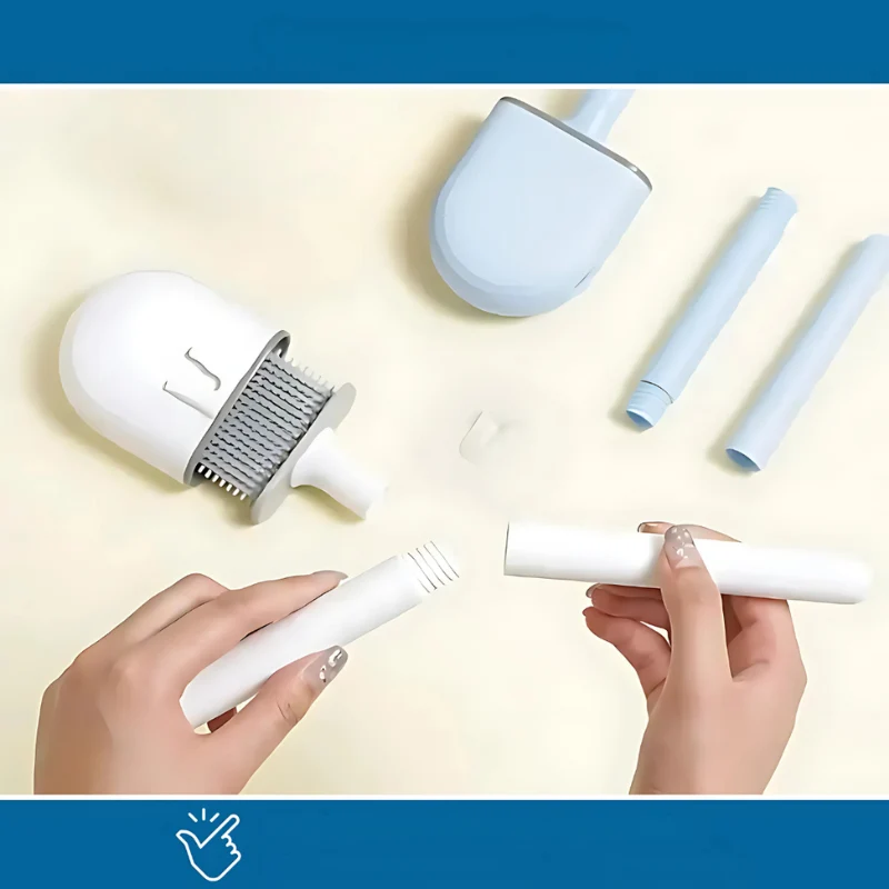 Silikon-Toilettenbürste mit Wandhalterung – Hygienische Toilettenbürste für müheloses Reinigen und schnelles Trocknen