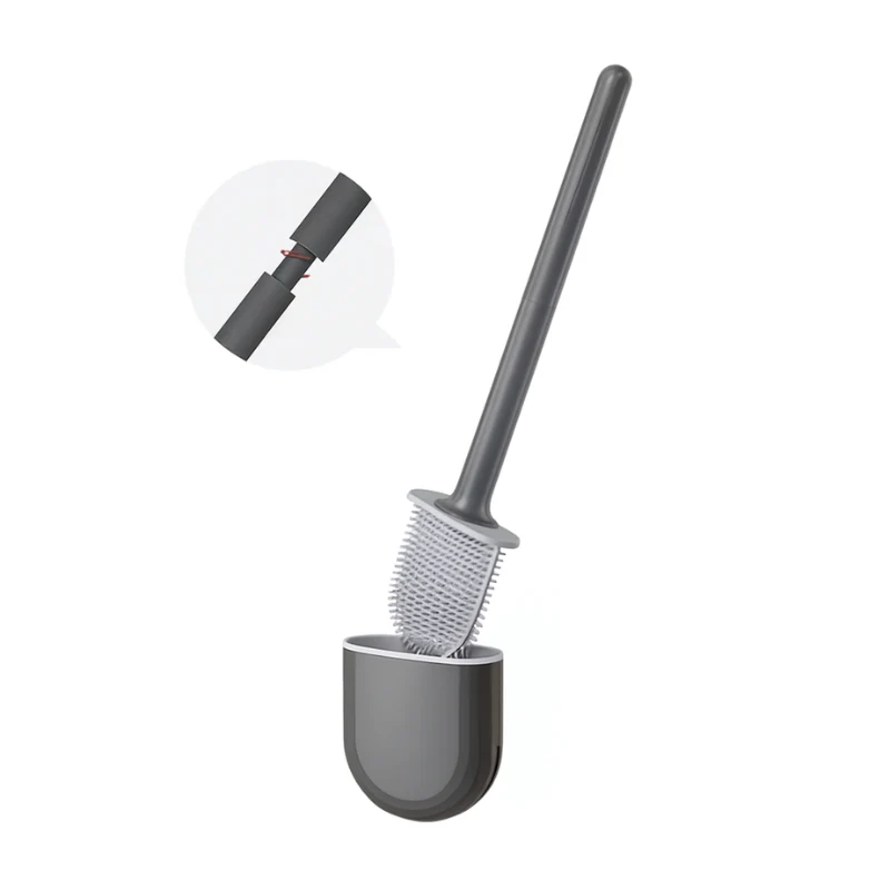 Silikon-Toilettenbürste mit Wandhalterung – Hygienische Toilettenbürste für müheloses Reinigen und schnelles Trocknen