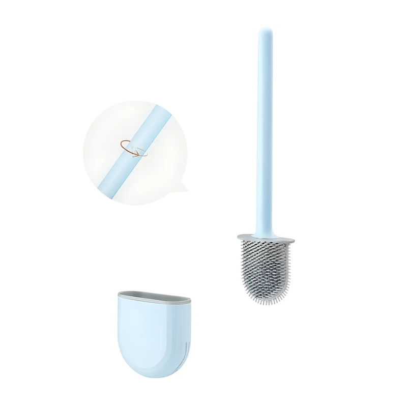 Silikon-Toilettenbürste mit Wandhalterung – Hygienische Toilettenbürste für müheloses Reinigen und schnelles Trocknen