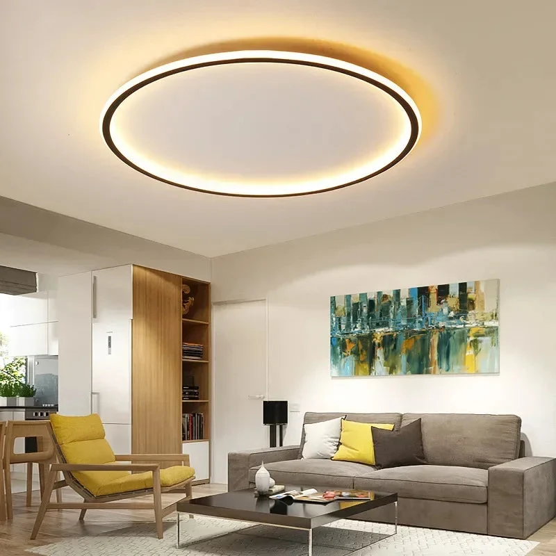 Moderne Runde LED-Deckenleuchte im Skandinavischen Stil für Wohnzimmer – Gleichmäßige Beleuchtung, 20-60 cm Durchmesser